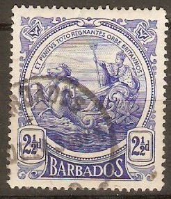Barbados 1916 2d Deep ultramarine. SG185.